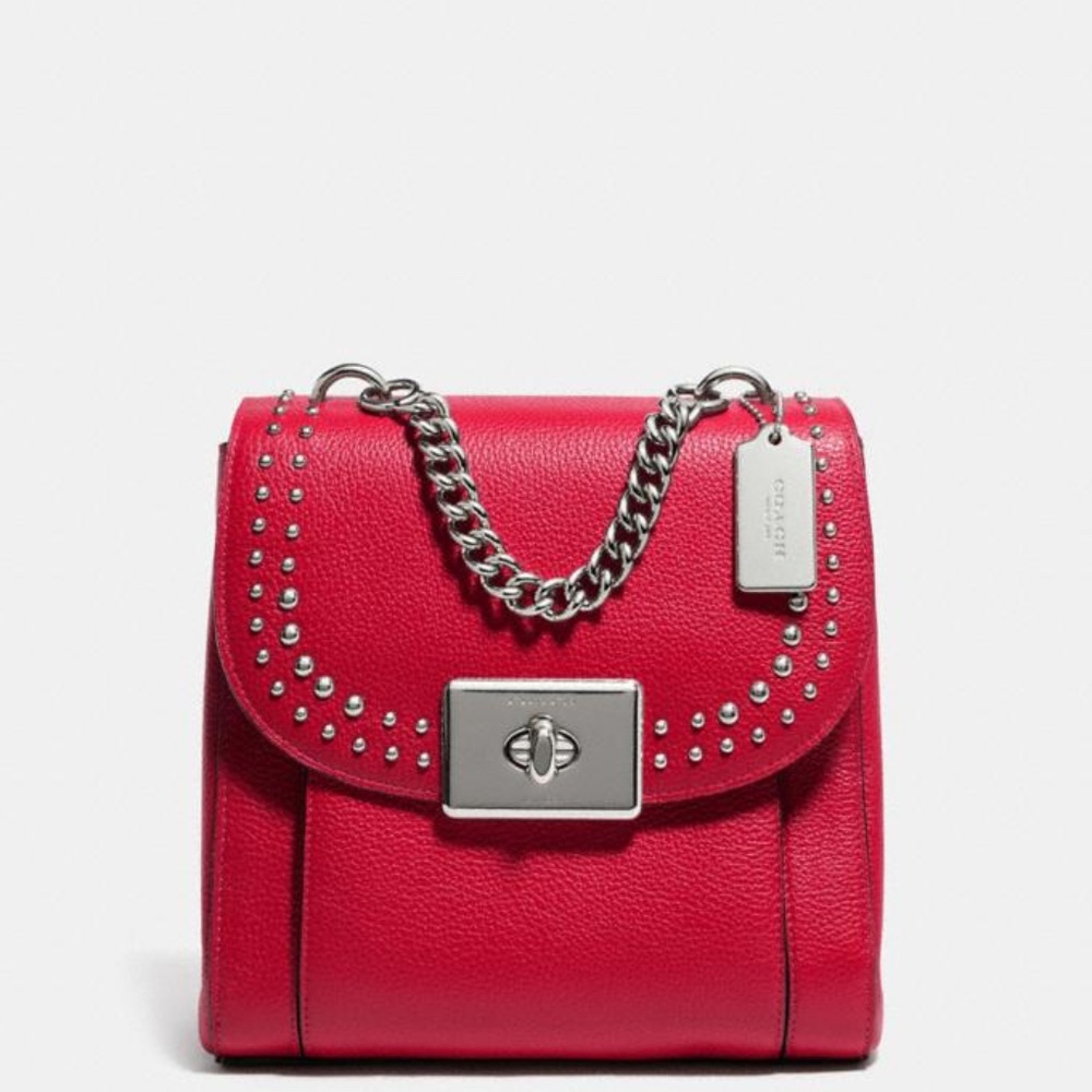 ***RETAIL $425***NEW COACH CASSIDY PURSE/BACKPACK WITH RIVETS…SO RED HOT 🥵